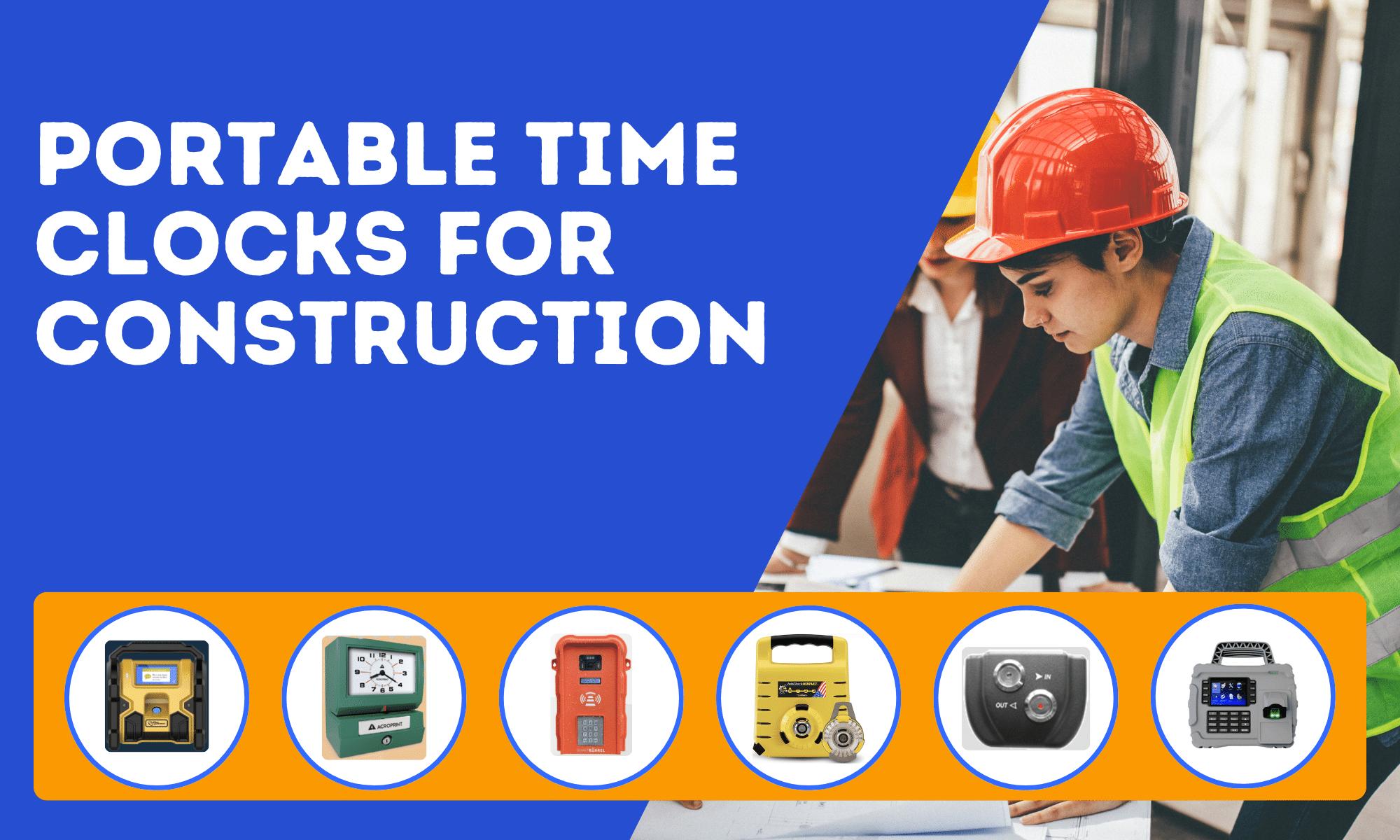 Illustrative image of the best portable time clocks for construction